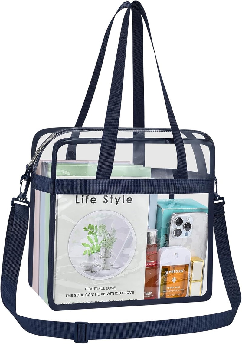 USPECLARE Clear Tote Bag for Stadium Events, 12x6x12 Transparent Stadium Bag for Work, Sports Games,Gym，Concerts - Image 1